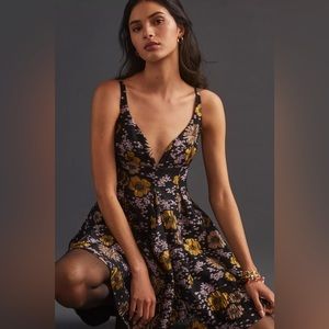 Anthropologie A-Line Jacquard Mini Dress